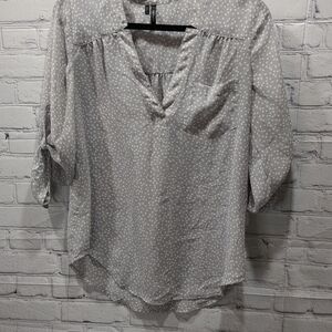 Gray Polka Dot Women's Top